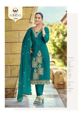 Woodee Aavani Premium Viscose Weaving Kurti Plazo with Nylon Viscose Dupatta Set Fancy Palazzo suit catalogue