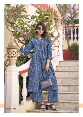Woodee Aneri Premium Cotton Flex Printed Co-Ord Set with Top And Pant Side Pocket  Wholesale co ord set catalogs