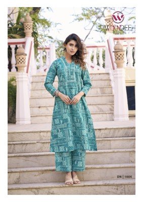 Woodee Aneri Premium Cotton Flex Printed Co-Ord Set with Top And Pant Side Pocket  Wholesale co ord set catalogs