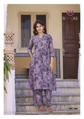 Woodee Aneri Premium Cotton Flex Printed Co-Ord Set with Top And Pant Side Pocket  Wholesale co ord set catalogs