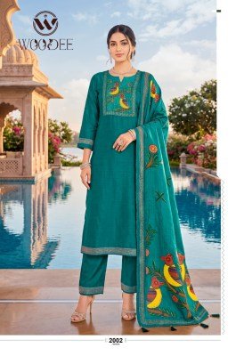 Woodee Banzara Vol-2 Straight Cut 3-Piece Viscose Suit with Dupatta Fancy Palazzo suit catalogue