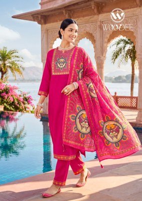 Woodee Banzara Vol-2 Straight Cut 3-Piece Viscose Suit with Dupatta Fancy Palazzo suit catalogue
