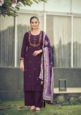 Woodee Bawree Rayon Kurti Palazzo Set with Muslin Digital Print Dupatta Fancy Palazzo suit catalogue