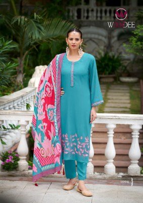 Woodee Bella Premium Rayon  Soft Muslin Digital Print Top with Thread Work  Stylish Sleeves  Palazzo Wholesale kurtis catalogs
