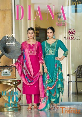 Woodee DIANA Vol 2 Viscose Weaving Suit Muslin Jacquard Dupatta 