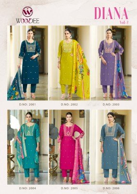 Woodee DIANA Vol 2 Viscose Weaving Suit Muslin Jacquard Dupatta readymade suit catalogs