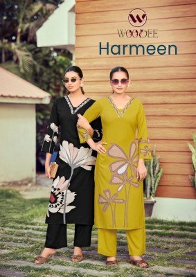 Woodee Harmeen Premium Heavy Rayon Co-Ord Set with Thread Work 