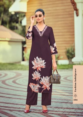 Woodee Harmeen Premium Heavy Rayon Co-Ord Set with Thread Work co ord set catalogs