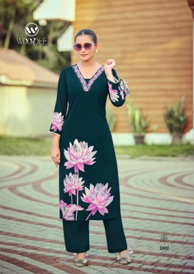 Woodee Harmeen Premium Heavy Rayon Co-Ord Set with Thread Work co ord set catalogs