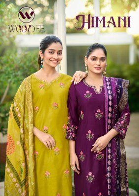 Woodee Himani Premium Viscose Gadhawal Suit with Maslin Jacquard Dupatta Woodee