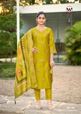 Woodee Himani Premium Viscose Gadhawal Suit with Maslin Jacquard Dupatta readymade suit catalogs