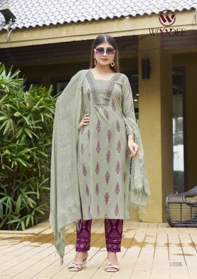 Woodee Kairaa Premium Rayon Viscose Top And Plazzo Set with Hand Thread Work Wholesale kurtis catalogs