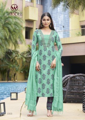 Woodee Kairaa Premium Rayon Viscose Top And Plazzo Set with Hand Thread Work Wholesale kurtis catalogs