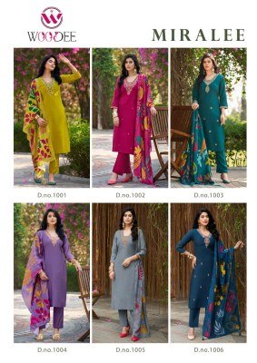 Woodee Miralee Kurti Pant Dupatta Set Wholesale Rate  readymade suit catalogs