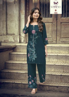 Woodee Natasha Premium Rayon Co-Ord Set with Discharge Print (S–3XL) co ord set catalogs