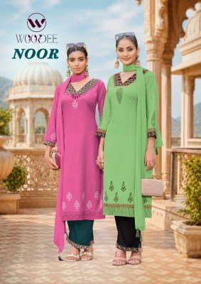 Woodee Noor Kurti Palazzo with  Dupatta wholesale catalogs