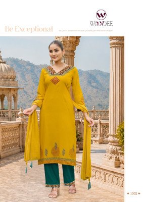 Woodee Noor Kurti Palazzo with  Dupatta Fancy Palazzo suit catalogue