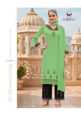 Woodee Noor Kurti Palazzo with  Dupatta Fancy Palazzo suit catalogue