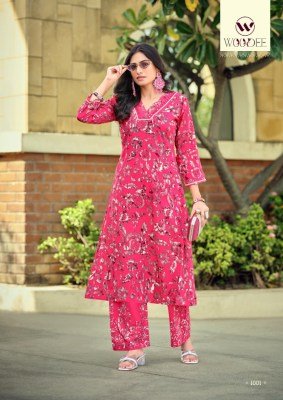 Woodee Pavitra Premium A Line Co ord Set in Liva Rayon with Hand Mirror Work And Lace Detailing Wholesale  co ord set catalogs