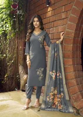 Woodee Ritoo Designer Top And Bottom Set Soft Muslin Viscose with Stylish Thread And Latkan Detailing Wholesale kurtis catalogs