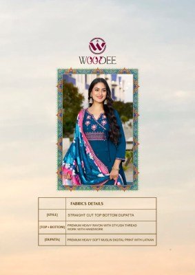 Woodee Sargam Rayon Kurti Palazzo Set with Muslin Dupatta (M–3XL) Fancy Palazzo suit catalogue