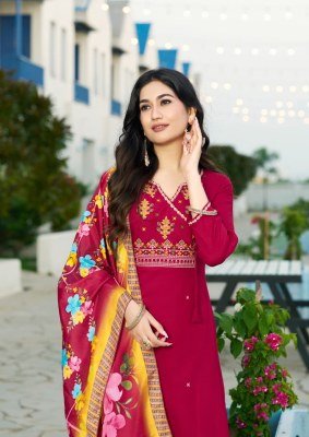 Woodee Sargam Rayon Kurti Palazzo Set with Muslin Dupatta (M–3XL) Fancy Palazzo suit catalogue