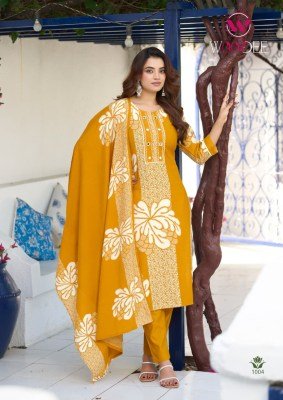 Woodee Tanya 3 Piece Kurti Palazzo with Dupatta Fancy Palazzo suit catalogue