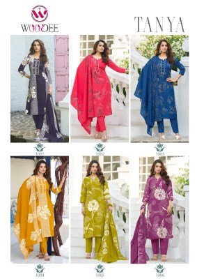 Woodee Tanya 3 Piece Kurti Palazzo with Dupatta Fancy Palazzo suit catalogue