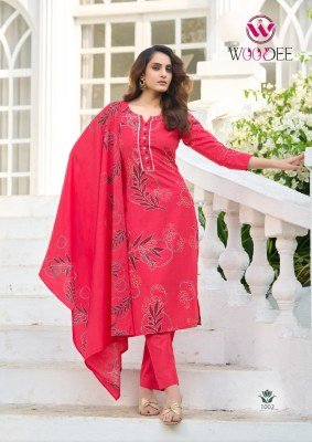 Woodee Tanya 3 Piece Kurti Palazzo with Dupatta Fancy Palazzo suit catalogue