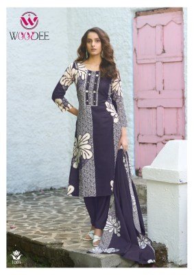 Woodee Tanya 3 Piece Kurti Palazzo with Dupatta Fancy Palazzo suit catalogue