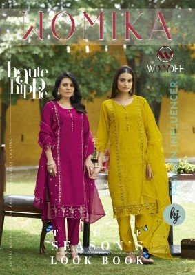 Woodee Wamika Pure Organza Thread Work Kurti Pant with Lace And Dupatta Latkan Wholesale kurtis catalogs