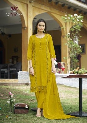 Woodee Wamika Pure Organza Thread Work Kurti Pant with Lace And Dupatta Latkan Wholesale kurtis catalogs