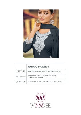 Woodee White Lotus Vol 3 Liva Rayon Kurti Palazzo Set with Nazneen Dupatta (S–3XL) Fancy Palazzo suit catalogue