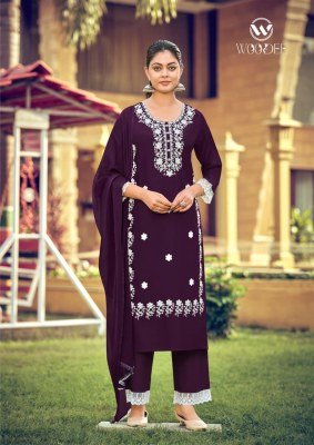 Woodee White Lotus Vol 3 Liva Rayon Kurti Palazzo Set with Nazneen Dupatta (S–3XL) Fancy Palazzo suit catalogue