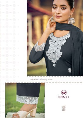 Woodee White Lotus Vol 3 Liva Rayon Kurti Palazzo Set with Nazneen Dupatta (S–3XL) Fancy Palazzo suit catalogue