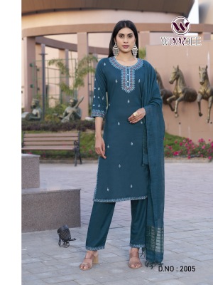 Woodee by Orra Premium heavy reyon kurti pant with dupatta catalogue  readymade suit catalogs