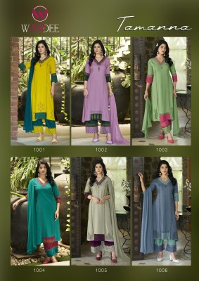 Woodee by Tamanna Premium Quality reyon top bottom and dupatta catalogue with affordable rate readymade suit catalogs