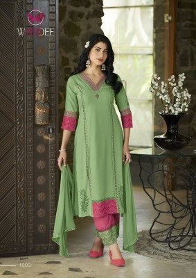 Woodee by Tamanna Premium Quality reyon top bottom and dupatta catalogue with affordable rate readymade suit catalogs