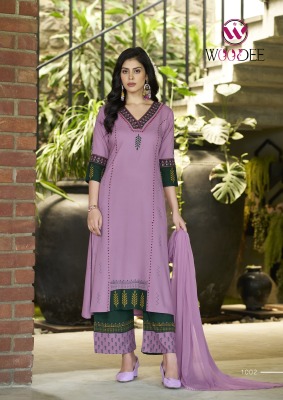 Woodee by Tamanna Premium Quality reyon top bottom and dupatta catalogue with affordable rate readymade suit catalogs