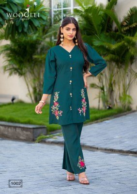 Wooglee Asthetica Viscose Silk Thread And Handwork Co ord Set Collection Wholesale  co ord set catalogs