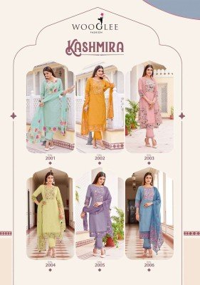 Wooglee Kashmira Premium Cotton Shifli Suit Kurti Pant  Handwork And Organza Printed Dupatta Wholesale kurtis catalogs