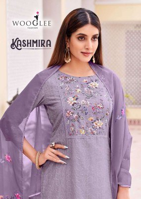Wooglee Kashmira Premium Cotton Shifli Suit Kurti Pant  Handwork And Organza Printed Dupatta Wholesale kurtis catalogs