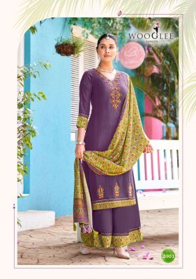 Wooglee Prarambh Modal Weaving And Thread Work Top with Modal Bottom And Muslin Print Dupatta Wholesale kurtis catalogs