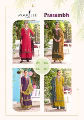 Wooglee Prarambh Modal Weaving And Thread Work Top with Modal Bottom And Muslin Print Dupatta Wholesale kurtis catalogs
