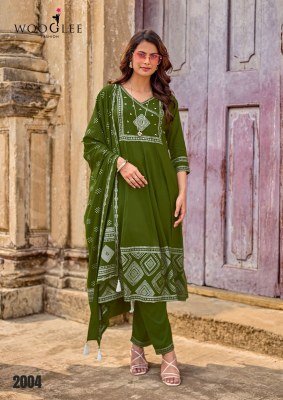 Wooglee Rangveli Collection Rayon Printed Handwork Suit Set readymade suit catalogs