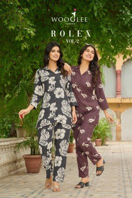 Wooglee Rolex Vol 2 Trendy Rayon Print Co ord Set for Women Wholesale co ord set catalogs