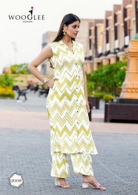 Wooglee Samiksha Vol 2 Rayon Printed Top with Fabric Attached Sleeves And Rayon Printed Bottom Set Wholesale kurtis catalogs