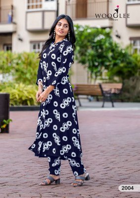 Wooglee Sankalp Collection Stylish Rayon Print Kurti with Pocket And Slub Bottom Wholesale kurtis catalogs