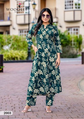 Wooglee Sankalp Collection Stylish Rayon Print Kurti with Pocket And Slub Bottom Wholesale kurtis catalogs