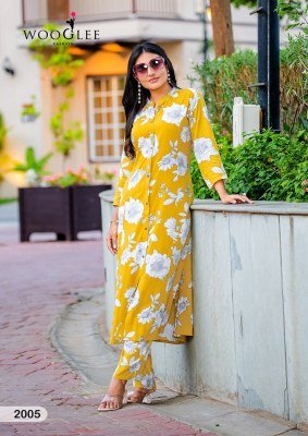 Wooglee Sankalp Collection Stylish Rayon Print Kurti with Pocket And Slub Bottom Wholesale kurtis catalogs